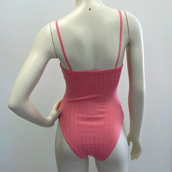 NEW • Pink Rib Knit Bodysuit - Picture 4 of 14